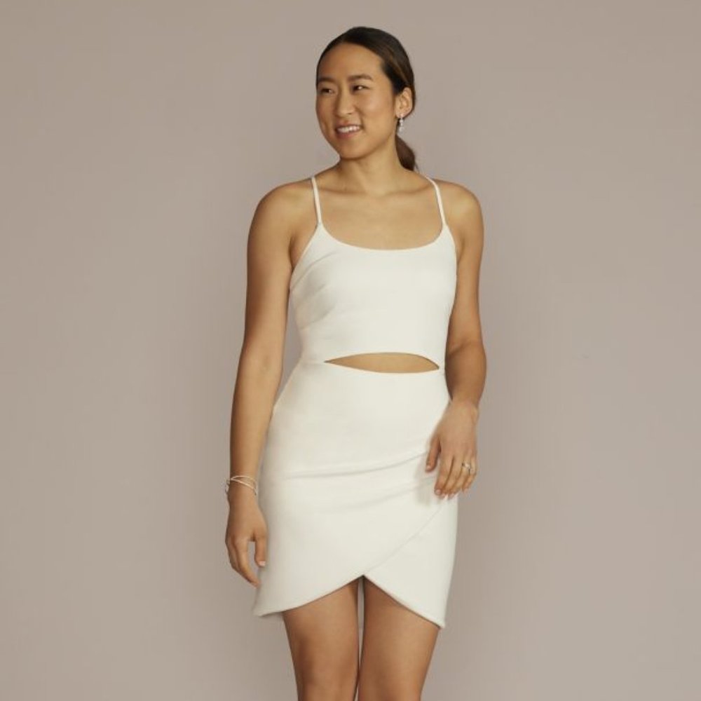 DB Studio Cutout Wrap Skirt Short Dress